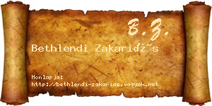 Bethlendi Zakariás névjegykártya